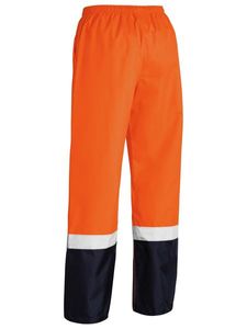 Bisley Taped two Tone Hi Vis Shell Rain Pant-2XL-ORANGE/NAVY