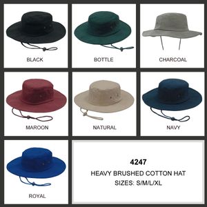 BRUSHED HEAVY COTTON HAT-Large-Black