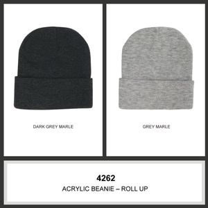 Acrylic Beanie-One Size-Dark Grey Marle