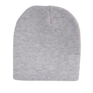 Rolled Down Arcylic Beanie-One Size-Grey Marle