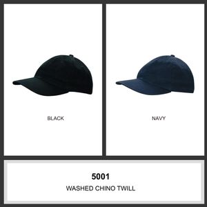 Washed Chino Twill Cap-One Size-Black