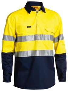 Bisley 2 Tone Hi Vis Cool Lightweight Closed Front-2XL-YELLOW/NAVY
