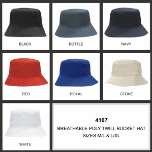 Breathable Poly Twill Bucket Hat-LG/XL-Navy