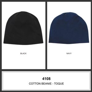 Rolled Down Cotton Beanie-One Size-Navy