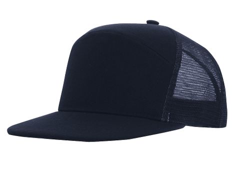 Premium American Twill A Frame Cap with Mesh Back-One Size-Navy