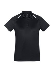 Academy Ladies Polo-12-BLACK/WHITE