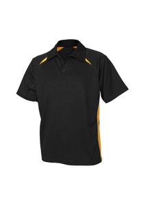 MENS SPLICE POLO                   -2XL-BLACK/GOLD