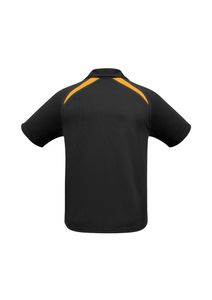 MENS SPLICE POLO                   -2XL-BLACK/GOLD