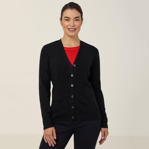 NNT Women's Acrylic Button Front Cardigan-3XL-BLACK