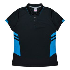 Tasman Ladies Polo                                -12 -BLACK/WHITE