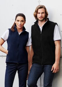 Ladies Plain Micro Fleece Vest                    -10 -NAVY