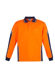 SYZMIK Mens Hi Vis Squad L/S Polo