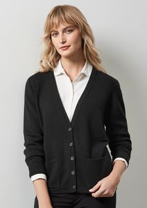 Woolmix Ladies Cardigan                           -L  -BLACK