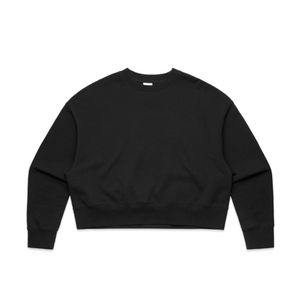 WOMENS OVERSIZED CREW-L-BLACK