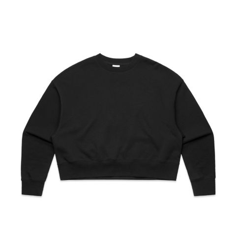 WOMENS OVERSIZED CREW-L-BLACK