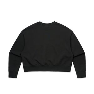 WOMENS OVERSIZED CREW-L-BLACK