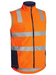 Bisley Taped Hi Vis Soft Shell Vest               -2XL-ORANGE/NAVY