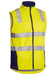 Bisley Taped Hi Vis Soft Shell Vest               -2XL-ORANGE/NAVY