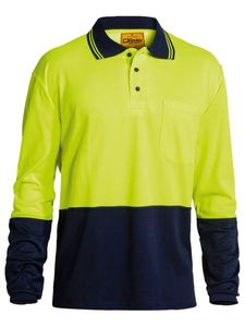 Bisley 2 Tone Hi Vis Polo Shirt - Long Sleeve