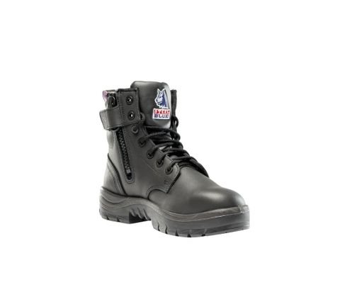 STEEL BLUE ARGYLE LADIES EH ZIP NITRILE SOLE CAUSTIC SAFETY BOOT-8-Black