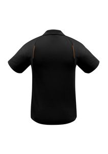 MENS UNITED SHORT SLEEVE POLO-M-BLACK/ORANGE