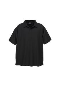 MENS MICRO WAFFLE POLO                            -L  -BLACK