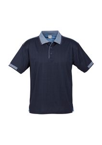 MENS NOOSA SELF CHECK POLO                        -2XL-NAVY/SPRING BLUE