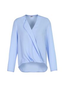 LILY LADIES HI-LO BLOUSE-12  -ICE BLUE