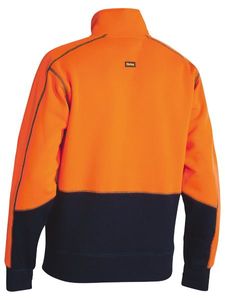 Bisley Hi Vis Fleece Hoodie 1/4 Zip Pullover