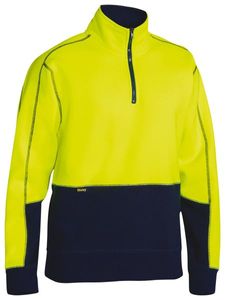 Bisley Hi Vis Fleece Hoodie 1/4 Zip Pullover