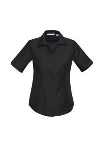 Preston Ladies Short Sleeve Shirt-16-BLACK