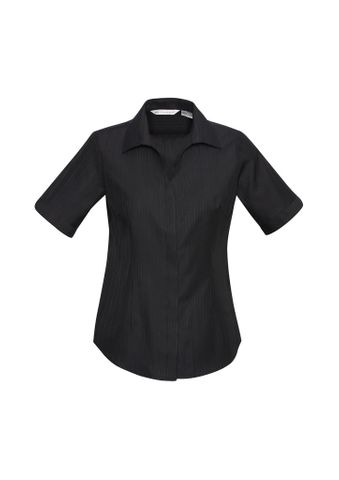 Preston Ladies Short Sleeve Shirt-16-BLACK