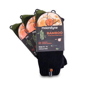 Moondyne Premium Bamboo Work Socks-3 Pair Pack-Size 6-10