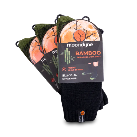 Moondyne Premium Bamboo Work Socks-3 Pair Pack