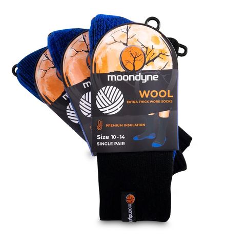 Moondyne Premium Wool Work Socks-3 Pair Pack