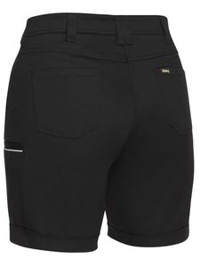 Bisley Women's Stretch Cotton Shorts-10-BLACK