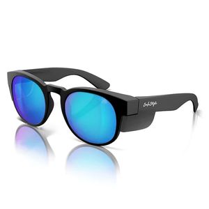 SAFESTYLE CRUISERS MATT BLACK FRAME MIRRORS BLUE POLARISED SAFETY SPECS