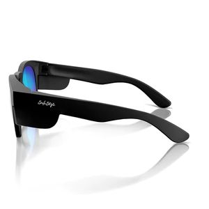 SAFESTYLE CRUISERS MATT BLACK FRAME MIRRORS BLUE POLARISED SAFETY SPECS