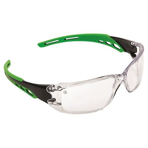 CIRRUS GREEN ARMS SAFETY GLASSES CLEAR A/F LENS