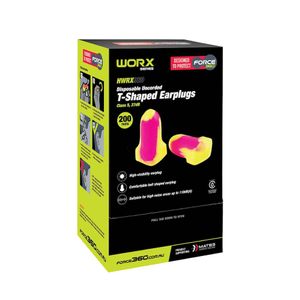 Force360 T-Shaped Disposable Earplug Uncorded