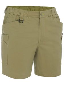 BISLEY STRETCH COTTON ELASTIC WAIST CARGO SHORT-87R-BLACK