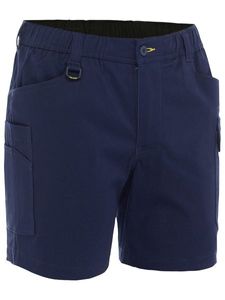 BISLEY STRETCH COTTON ELASTIC WAIST CARGO SHORT-87R-BLACK