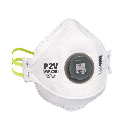 Force360 P2V Flat Fold Disposable Respirator (10 per box)