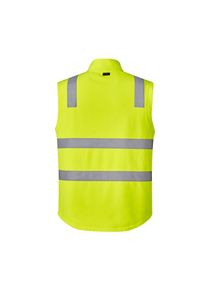 Syzmik Unisex Hi Vis Softshell Vest Taped-S-YELLOW/NAVY