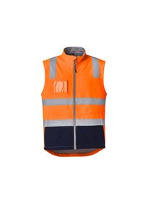 Syzmik Unisex Hi Vis Softshell Vest Taped-S-YELLOW/NAVY