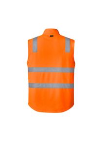 Syzmik Unisex Hi Vis Softshell Vest Taped-S-YELLOW/NAVY