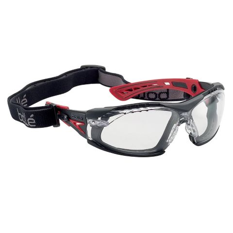 BOLLE RUSH+  SEAL CLEAR SAFETY SPECS-ORANGE/BLACK