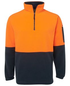 JB's HIVIS 280G 1/2 ZIP POLAR FLEECE-2XL-ORANGE/NAVY