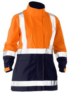 WOMEN'S TAPED TWO TONE HI VIS RAIN JACKET