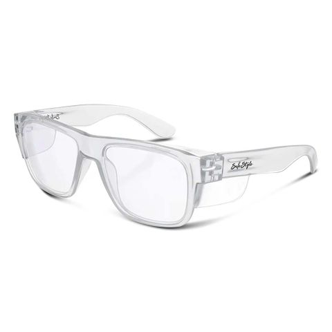 SAFESTYLE FUSIONS CLEAR FRAME CLEAR LENS UV400 SAFETY SPECS
